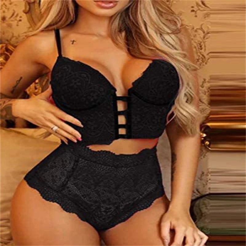 Sexy Seamless Bra Set with High Waist Thong - Wire-Free Bralette Lingerie for Women