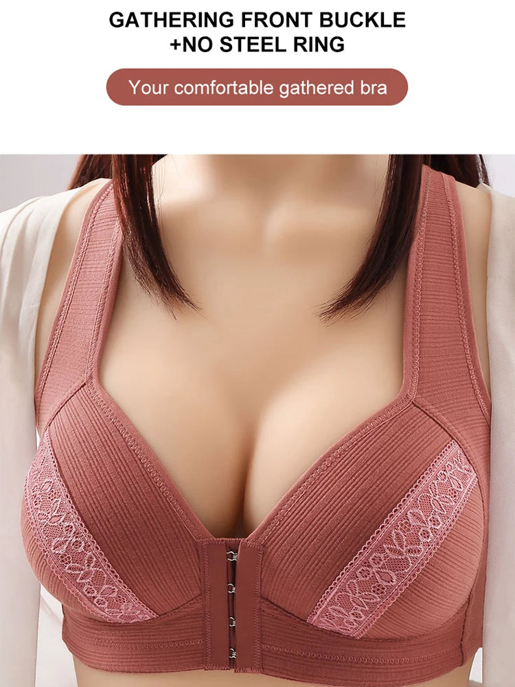Front Button Gathering Sexy nursing bra