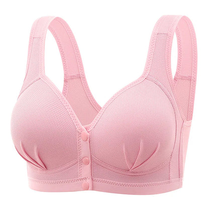 New Large Size Front Closure Push Up for Mom Bra Thin Section Comfortable Breathable Bra