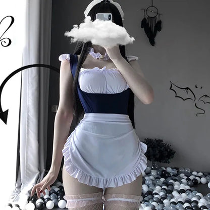 Sexy Maid Dress Cosplay Lingerie - Women's Perspective Roleplay Costume, Classical Lace Erotic Outfit