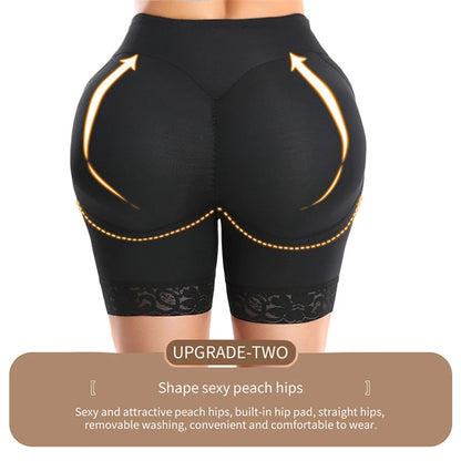 Butt Lifter Shapewear Shorts - Women’s Fake Booty Hip Enhancer, Waist Trainer, Belly Control Panties, Body Shaper Fajas